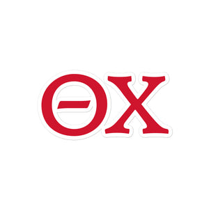 Theta Chi Letters Sticker - Military Red