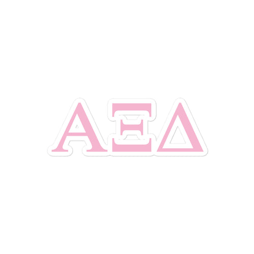 Alpha Xi Delta Letters Sticker - Pink Rose