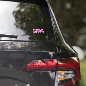 Omega Phi Alpha Greek Letters Sticker - Sisterhood Pink