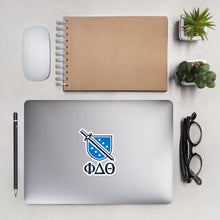 Load image into Gallery viewer, Phi Delta Theta Shield, Sword, &amp; Greek Letters Sticker