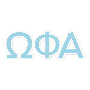 Omega Phi Alpha Greek Letters Sticker - Friendship Blue