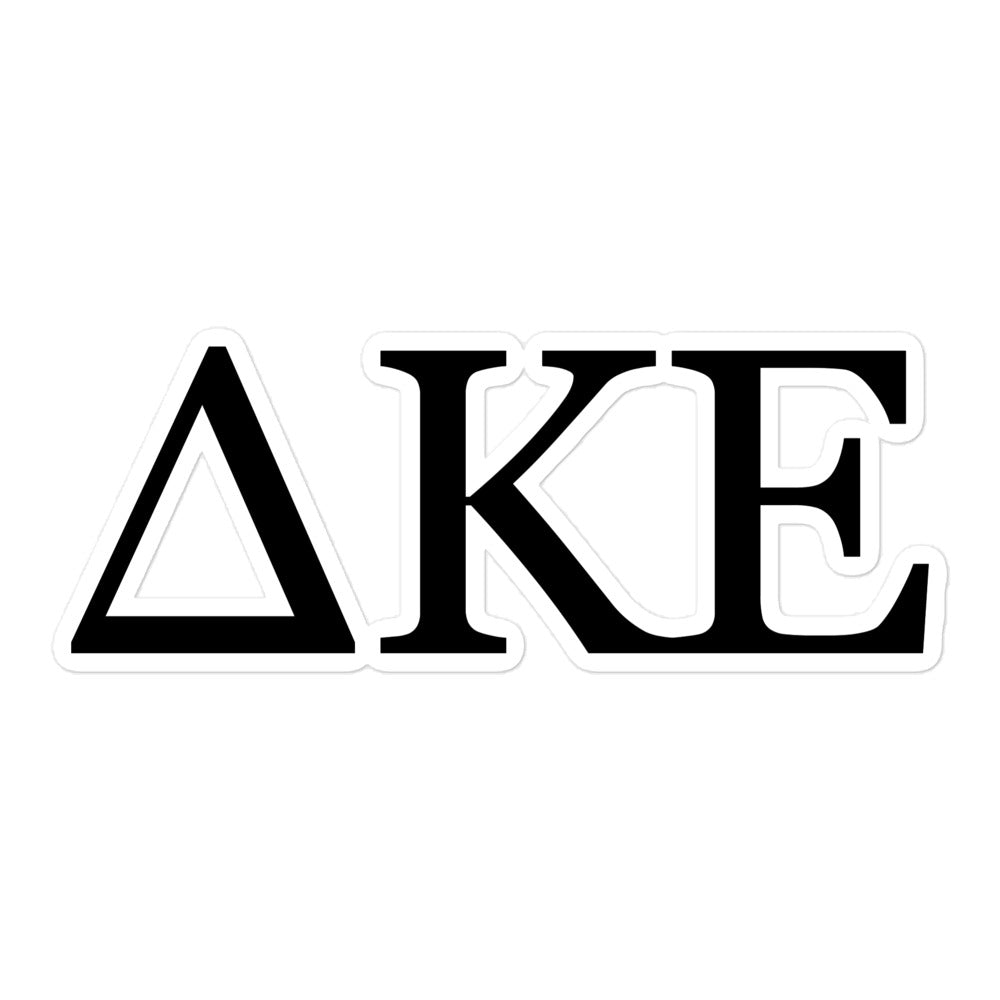 Delta Kappa Epsilon Greek Letters Sticker - Black