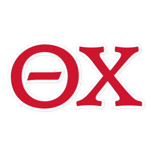 Theta Chi Letters Sticker - Military Red