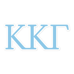 Kappa Kappa Gamma Sorority Letters Sticker - Light Blue