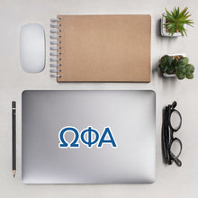 Load image into Gallery viewer, Omega Phi Alpha Greek Letters Sticker - Service Blue