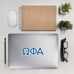 Omega Phi Alpha Greek Letters Sticker - Service Blue