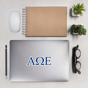 Alpha Omega Epsilon Letters Sticker - Blue