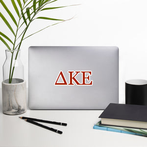 Delta Kappa Epsilon Greek Letters Sticker - Red