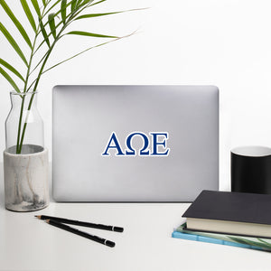 Alpha Omega Epsilon Letters Sticker - Blue