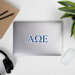 Alpha Omega Epsilon Letters Sticker - Blue