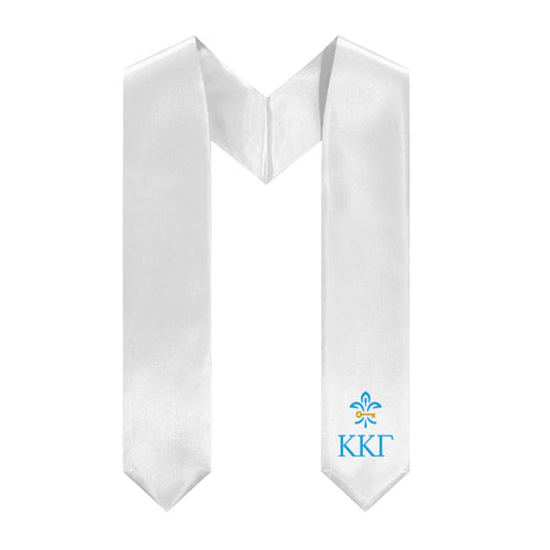Kappa Kappa Gamma Fleur De Lis Stole - White