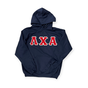 Lambda Chi Alpha Letter Hoodie - Navy, Red & White