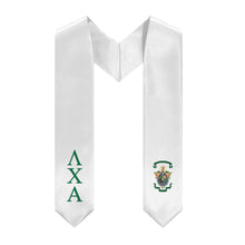 Load image into Gallery viewer, Lambda Chi Alpha Graduation Stole With Crest - White &amp; Green