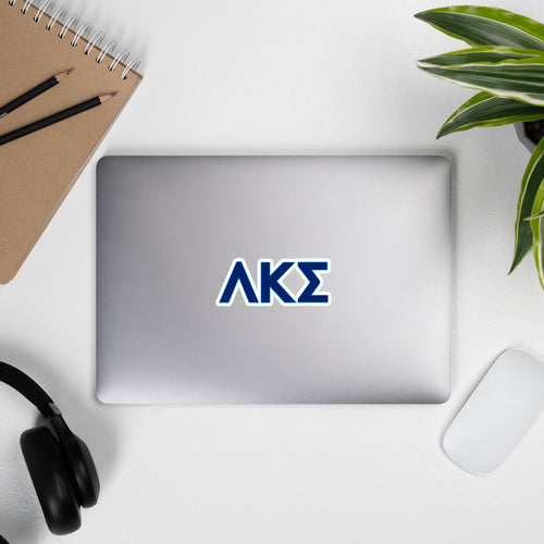 Lambda Kappa Sigma Letters Sticker - Dark Blue & Light Blue