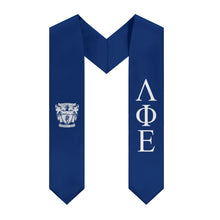 Load image into Gallery viewer, Lambda Phi Epsilon Graduation Stole With Crest - Royal Blue &amp; White