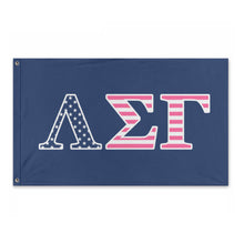 Load image into Gallery viewer, Lambda Sigma Gamma Preppy Pink American Flag - Navy