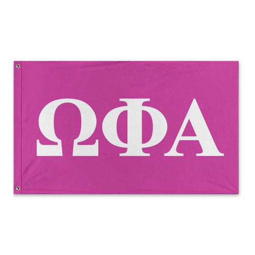 Omega Phi Alpha Bold Greek Flag - Sisterhood & White