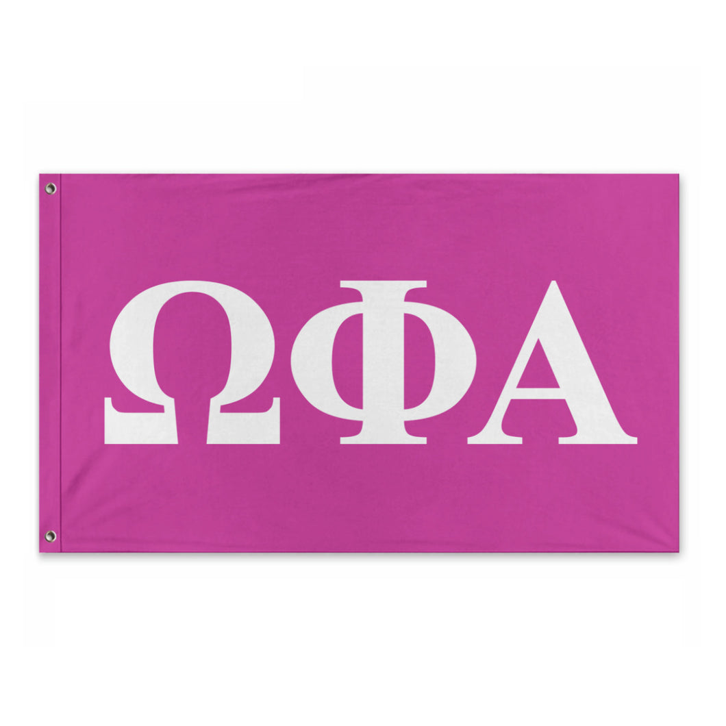 Omega Phi Alpha Bold Greek Flag - Sisterhood & White