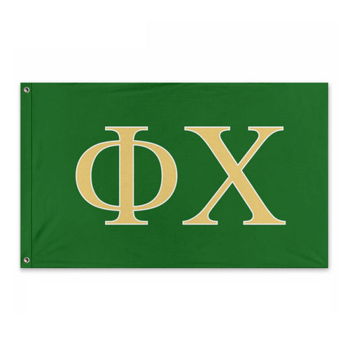 Phi Chi Fraternity Flag - Green, Yellow & White