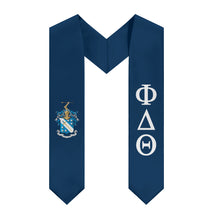 Load image into Gallery viewer, Phi Delta Theta Graduation Stole With Crest – Dark Blue &amp; White