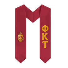 Load image into Gallery viewer, Phi Kappa Tau Graduation Stole With Crest - Harvard Red &amp; Old Gold