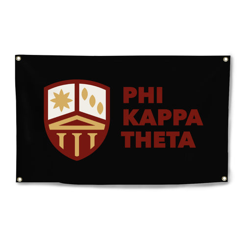 Phi Kappa Theta Four-Grommet Banner - Black