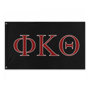 Phi Kappa Theta Fraternity Flag - Black, Cardinal Purple & White