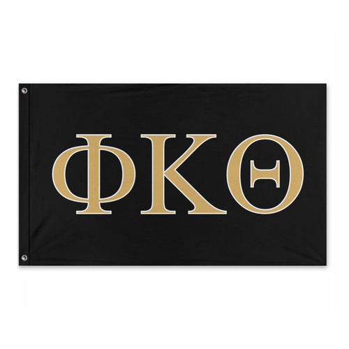 Phi Kappa Theta Fraternity Flag - Black, Gold 2 & White