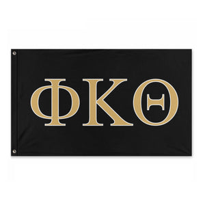 Phi Kappa Theta Fraternity Flag - Black, Gold 2 & White