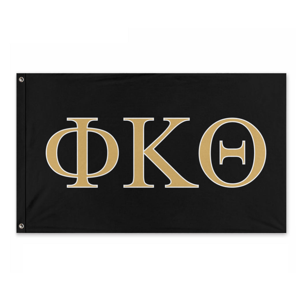 Phi Kappa Theta Fraternity Flag - Black, Gold 2 & White