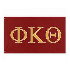 Phi Kappa Theta Fraternity Flag - Cardinal Purple, Gold & White