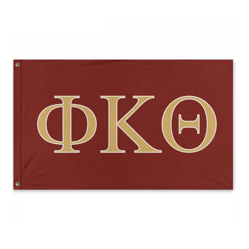 Phi Kappa Theta Fraternity Flag - Cardinal Purple Red, Gold 2 & White