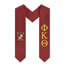 Load image into Gallery viewer, Phi Kappa Theta Graduation Stole With Crest - Cardinal, Gold &amp; White