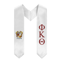 Load image into Gallery viewer, Phi Kappa Theta Graduation Stole With Crest - White &amp; Cardinal
