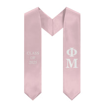 Load image into Gallery viewer, Phi Mu 2025 Block Letters Stole - Petal &amp; White