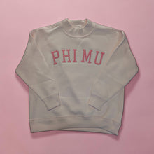 Load image into Gallery viewer, PHI MU Mockneck - Pink, Azalea Dots &amp; White