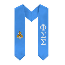 Load image into Gallery viewer, Phi Sigma Sigma Graduation Stole With Crest - Bright Blue &amp; White