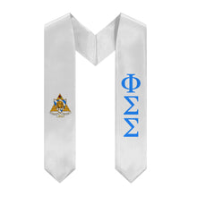 Load image into Gallery viewer, Phi Sigma Sigma Graduation Stole With Crest - White &amp; Bright Blue