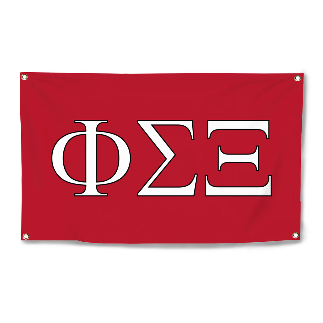 Phi Sigma Xi Four-Grommet Banner - Red, White & Black