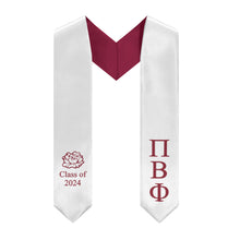 Load image into Gallery viewer, Pi Beta Phi Carnation Stole - White