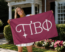 Load image into Gallery viewer, Pi Beta Phi Letters Sorority Flag - Wine &amp; White