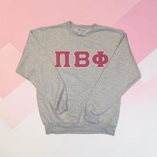Load image into Gallery viewer, Pi Beta Phi Sorority Letter Sweatshirt - Pink &amp; White Dots