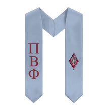 Load image into Gallery viewer, Pi Beta Phi Graduation Stole With Crest - Heritage Blue &amp; Wine
