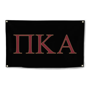 Pi Kappa Alpha Four-Grommet Banner - Black, Garnet & Gold