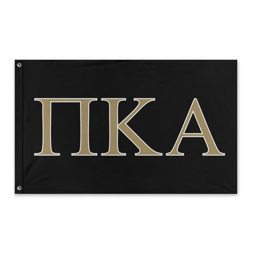 Pi Kappa Alpha Fraternity Flag - Black, Gold 2 & White