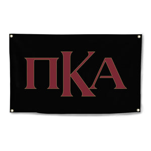 Pi Kappa Alpha Primary Greek Letters Four-Grommet Banner - Black, Garnet & Gold