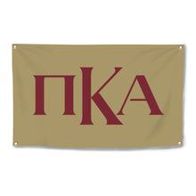 Load image into Gallery viewer, Pi Kappa Alpha Primary Greek Letters Four-Grommet Banner - Gold &amp; Garnet