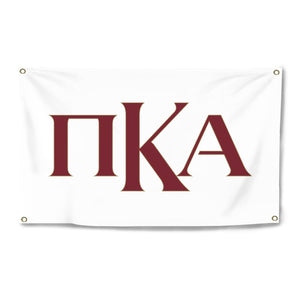 Pi Kappa Alpha Primary Greek Letters Four-Grommet Banner - White, Garnet & Gold