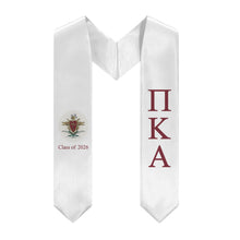 Load image into Gallery viewer, Pi Kappa Alpha + Crest + Class of 2026 Graduation Stole - White &amp; Garnet - 1