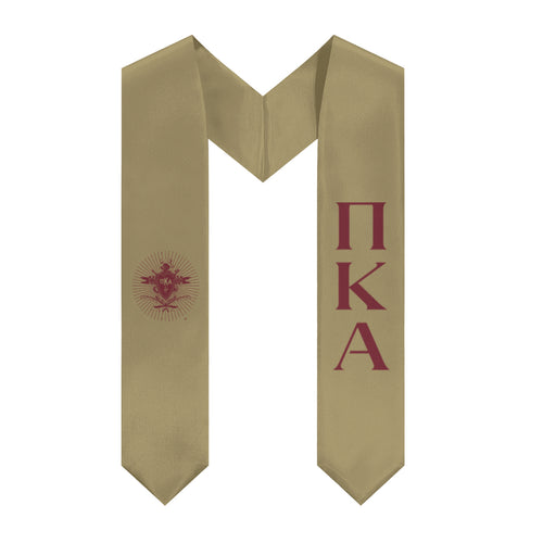 Pi Kappa Alpha Graduation Stole With Crest - Gold & Garnet